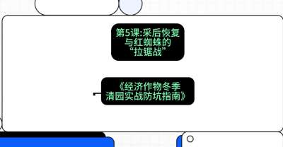 第5节：【柑橘清园】采后恢复与红蜘蛛的&ldquo;拉锯战&rdquo;，课程：《经济作物冬季清园&middot;实战防坑指南》#识农AI